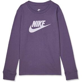تي شيرت Futura الأساسي بأكمام طويلة للفتيات من Nike (الأطفال الصغار/الأطفال الكبار) أرجواني كانيون LG (للأطفال الكبار من عمر 14 إلى 16 عامًا) in Saudi Arabia