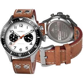 Hybrid Mechanical/Quartz Watch for Men - The Watches HFT20 Luxury Watch w/ VK64 Meca Quartz Movement, 316L Stainless Steel Case & C3 Lume - Mens Analog Watches in Saudi Arabia