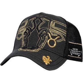 Red Monkey Designs Red Monkey Taurus Black RM1426 Zodiac Series Fashion Unisex Limited Edition Mesh Trucker Hat Cap