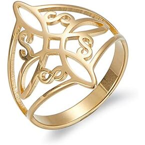 Poevic Witches Knot Ring for Women Stainless Steel Geometric Style Witchcraft Celtic Amulet Ring Celtic Knot Ring Elegante Chic Irish Celtic Knot Ring Vintage Jewelry in Kuwait
