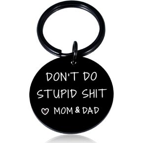 Stocking Stuffers for Teens Girl Boy Gag Gifts Don’t Do Stupid Sht Keychain Christmas Gifts for Teenage Girls Boys Valentines Day Gifts for Kids Daughter Son from Mom Birthday Easter Halloween Gifts