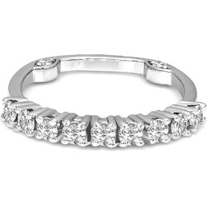 ألماس صديق 1/2 قيراط | ذهب أبيض عيار 14 قيراط أو فضة إسترلينية عيار 925 | خاتم من الماس نصف الأبدي معتمد من IGI | قطع الماس المستديرة الرائعة in Kuwait