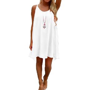 Women's Summer Casual Sundress Chiffon Sleeveless Tank Dress Beach Cover up