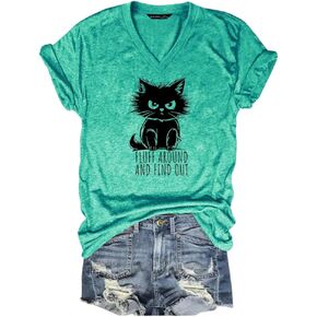 Woxlica Funny Graphic T Shirts for Women Cute Sarcastic Tops Humorous T-Shirt