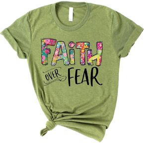 الحب في الإيمان | الإيمان على الخوف كم قصير | قمصان مسيحية مطبوعة برسوم جرافيك | الملابس المبنية على الإيمان | هدايا عيد الفصح in Kuwait