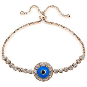 Hoops & Loops 925 Sterling Silver Evil Eye Hamsa Hand Pullstring Adjustable Bracelets for Women Men Teen Girls, Good Luck Protection Spiritual Evil Eye Jewelry