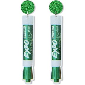Handmade Pencil Acrylic Teacher Earrings Creative Funny Marker Pen Drop Dangle Earrings for Women Girls Teachers Appreciation Day Back to School Creative Jewelry Gift
