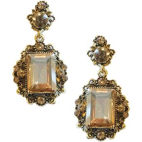 كبير آرت ديكو العتيقة خمر الرجعية الطراز الفيكتوري سيترين الذهب العسل العنبر حجر الراين الزفاف وصيفه الشرف الزفاف سحب الملكة حفلة موسيقية بيان استرخى أقراط in Kuwait