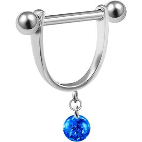 Steel 16g 5/16 8mm Helix Stirrup Bar Piercing Jewelry Cartilage Tragus Lobe 3mm Ball Dangling 4mm Crystal More Choices