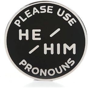 He Him Pronoun Brooch Button Non-Binary Badge Enamel Lapel Pin - NB Pride Genderqueer Gender Identity Pin