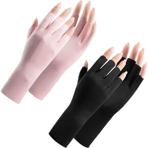 Women Sunblock Fingerless Gloves Non-Slip UV Protection Driving Riding Gloves Summer Outdoor Gloves for Women Girls