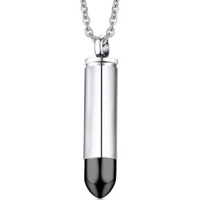Jude Jewelers Stainless Steel Bullet Style Statement Cocktail Party Biker Pendant Necklace