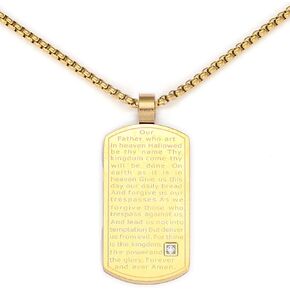 تشجيع مسيحي ملهم ديني مستطيل، قلادة لورد إنجليزي هدية للرجال والأولاد والأب والابن والبنات in Kuwait