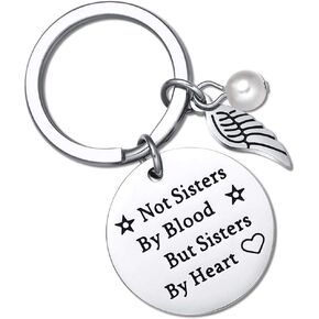 OSIANA Not Sisters by Blood but Sisters by Heart Friendship Keychain