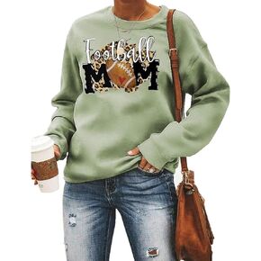 Noffish Women Football Mom Graphic Sweatshirt