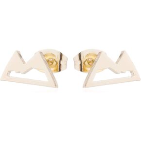 Stainless Steel Snowcapped Mountain Earrings Peak Snowy Stud Earrings Mountain Climbing Lovers Gifts for Women Jewelry