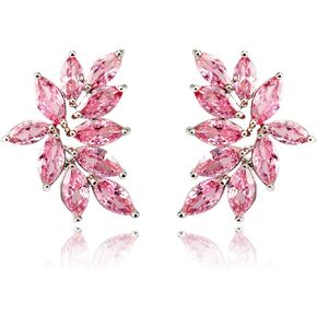 GEORYTOT Wedding Earrings for Brides Bridesmaid Cubic Zirconia Art Deco Earrings Marquise Stud Earrings for Prom Party