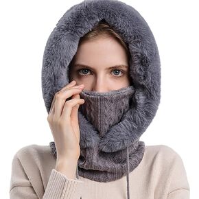 Winter Beanie Hat Scarf Set Warm Knit Hat Thick Fleece Lined Skull Cap for Men Women