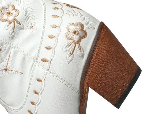 White Cowboy Boots - Trendy Ankle Boots for Women with Wide Calf - Stand Out with these Stylish Embroidered Denim Short Boots! in Saudi Arabia