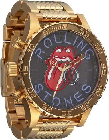 ساعة NIXON x Rolling Stones 51-30 A1355-300m للرجال مقاومة للماء أنالوج بعقارب (وجه ساعة 51 ملم، سوار من الفولاذ المقاوم للصدأ 25 ملم) in Saudi Arabia