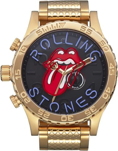 ساعة NIXON x Rolling Stones 51-30 A1355-300m للرجال مقاومة للماء أنالوج بعقارب (وجه ساعة 51 ملم، سوار من الفولاذ المقاوم للصدأ 25 ملم) in Saudi Arabia