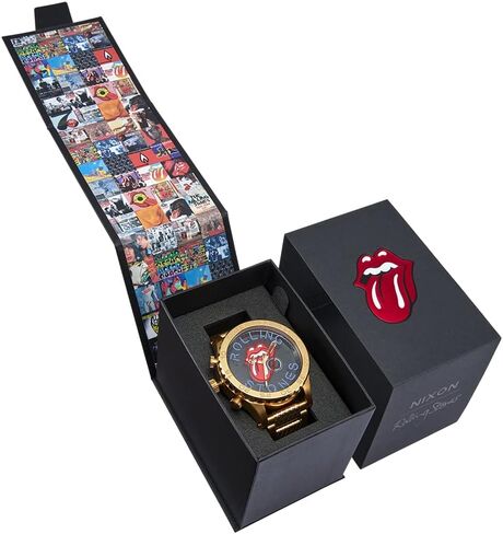 ساعة NIXON x Rolling Stones 51-30 A1355-300m للرجال مقاومة للماء أنالوج بعقارب (وجه ساعة 51 ملم، سوار من الفولاذ المقاوم للصدأ 25 ملم) in Saudi Arabia