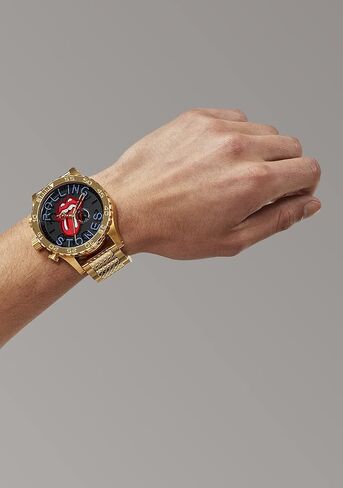 ساعة NIXON x Rolling Stones 51-30 A1355-300m للرجال مقاومة للماء أنالوج بعقارب (وجه ساعة 51 ملم، سوار من الفولاذ المقاوم للصدأ 25 ملم) in Saudi Arabia