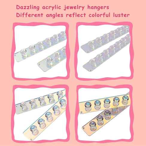 AFUOWER Necklace Holder 2 Pack Acrylic Necklace Organizer, Wall Mounted Jewelry Organizer with 12 Jewelry Hooks Necklace Hanger for Chains, Bracelets in Kuwait