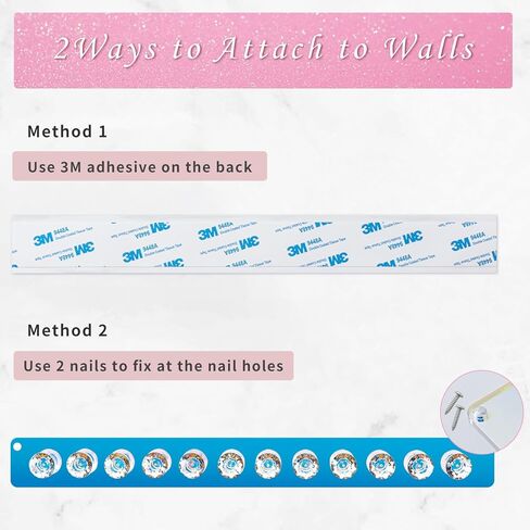 AFUOWER Necklace Holder 2 Pack Acrylic Necklace Organizer, Wall Mounted Jewelry Organizer with 12 Jewelry Hooks Necklace Hanger for Chains, Bracelets in Kuwait