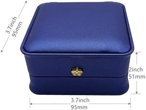 Luxury PU Leather Jewelry Earring Pedant Box Jewelry Gift Organizer Case Velvet Interior Chain Storage Display for Wedding Engagement （NavyBlue） (2sets Pendant Box) in Saudi Arabia