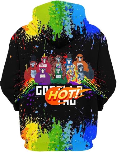 سترة بغطاء رأس كرتونية DLSIN، سترة بقلنسوة مطبوعة على شكل لعبة جديدة بأكمام طويلة، بلوفر بقلنسوة مع جيب كبير in Kuwait