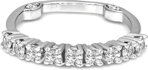 ألماس صديق 1/2 قيراط | ذهب أبيض عيار 14 قيراط أو فضة إسترلينية عيار 925 | خاتم من الماس نصف الأبدي معتمد من IGI | قطع الماس المستديرة الرائعة in Kuwait