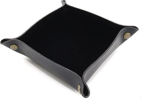 K Key Valet Tray Leather Nightstand Jewelry Storage Tray Desktop Holder Box Leather Snap Tray Sundries Box for Dice Phone Sunglasses (White) in Kuwait