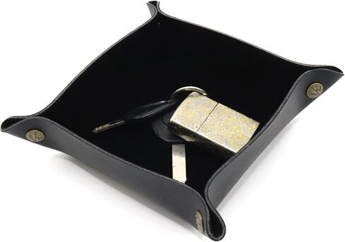 K Key Valet Tray Leather Nightstand Jewelry Storage Tray Desktop Holder Box Leather Snap Tray Sundries Box for Dice Phone Sunglasses (White) in Kuwait