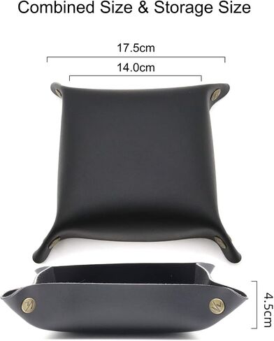 K Key Valet Tray Leather Nightstand Jewelry Storage Tray Desktop Holder Box Leather Snap Tray Sundries Box for Dice Phone Sunglasses (White) in Kuwait