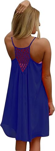 Women's Summer Casual Sundress Chiffon Sleeveless Tank Dress Beach Cover up in Saudi Arabia
