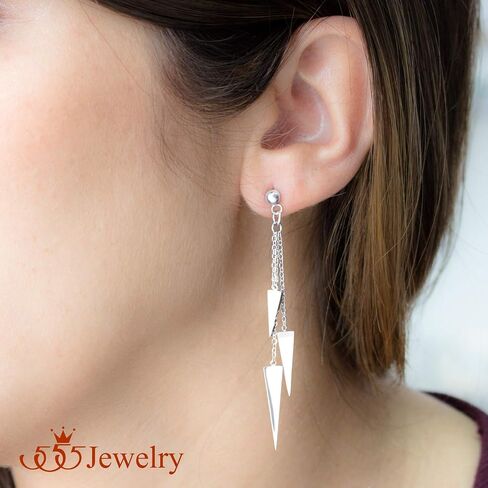 555Jewelry أقراط نسائية من الفولاذ المقاوم للصدأ مثلثة متدلية للتعليق in Kuwait