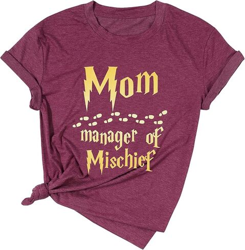 Women Mama Bear Graphic T-Shirts Summer Crew Neck Letter Print Short Sleeve Comfy Blouses Tees in Saudi Arabia