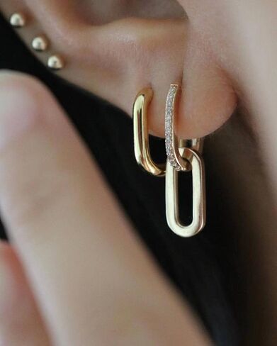 الين كوكو اقراط حلقية من هاجي مطلية بالذهب عيار 14 قيراط، اقراط خرز صغيرة للنساء، لا تسبب الحساسية، مجوهرات يدوية الصنع خفيفة الوزن للهالوين in Kuwait