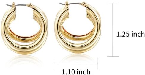 Badu الذهب الفضة مطلي أقراط معدنية للنساء هيبوالرجينيك هوب أقراط حساسة الأذن مجوهرات حلق للنساء in Kuwait