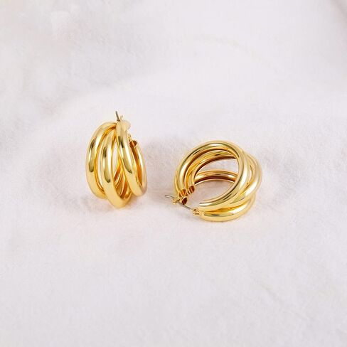 Badu الذهب الفضة مطلي أقراط معدنية للنساء هيبوالرجينيك هوب أقراط حساسة الأذن مجوهرات حلق للنساء in Kuwait