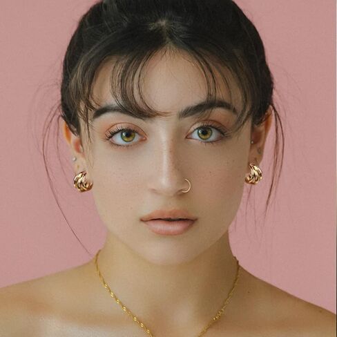 Badu الذهب الفضة مطلي أقراط معدنية للنساء هيبوالرجينيك هوب أقراط حساسة الأذن مجوهرات حلق للنساء in Kuwait