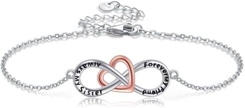 SHEAISRS Sisters Bracelet Sterling Silver Devil's Eye/Infinity Heart/Cross/Daisy Ladies Friendship Jewellery in Saudi Arabia