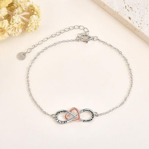 SHEAISRS Sisters Bracelet Sterling Silver Devil's Eye/Infinity Heart/Cross/Daisy Ladies Friendship Jewellery in Saudi Arabia