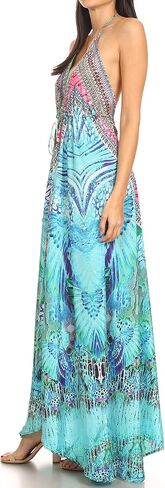Sakkas Lizi Womens Maxi High-Low Halter Handkerchief Long Dress Beach Party in Saudi Arabia