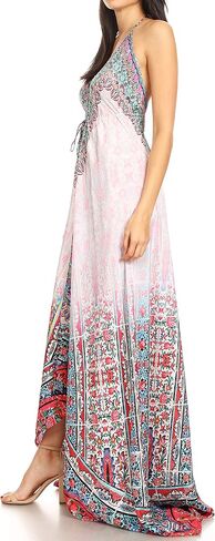 Sakkas Lizi Womens Maxi High-Low Halter Handkerchief Long Dress Beach Party in Saudi Arabia