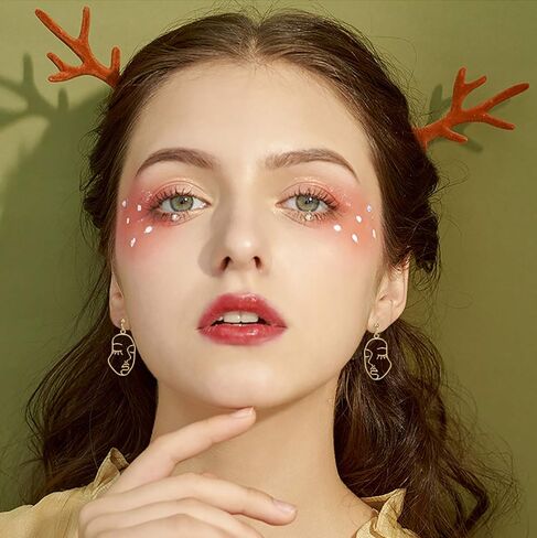 VANVENE هندسي الوجه البشري أقراط الجمجمة رئيس أقراط للنساء الذهب لهجة خمر الملحقات الصفراء in Kuwait