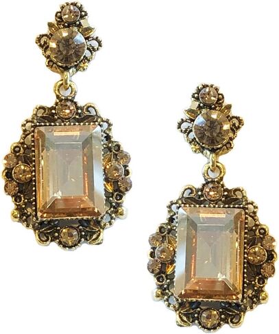 كبير آرت ديكو العتيقة خمر الرجعية الطراز الفيكتوري سيترين الذهب العسل العنبر حجر الراين الزفاف وصيفه الشرف الزفاف سحب الملكة حفلة موسيقية بيان استرخى أقراط in Kuwait