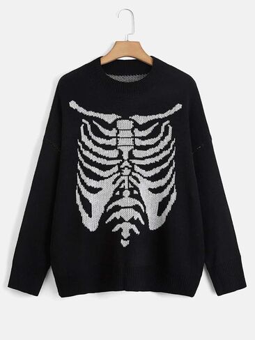 Floerns Women's Plus Size Long Sleeve Halloween Drop Shoulder Sweater Pullovers in Saudi Arabia