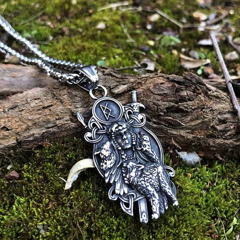 قلادة الفايكنج الشمال فالكيري فريا لوحة الفايكنج للرجال هدية الفايكنج الفولاذ المقاوم للصدأ مجوهرات قلادة الفايكنج, ستانلس ستيل, بدون أحجار كريمة in Kuwait